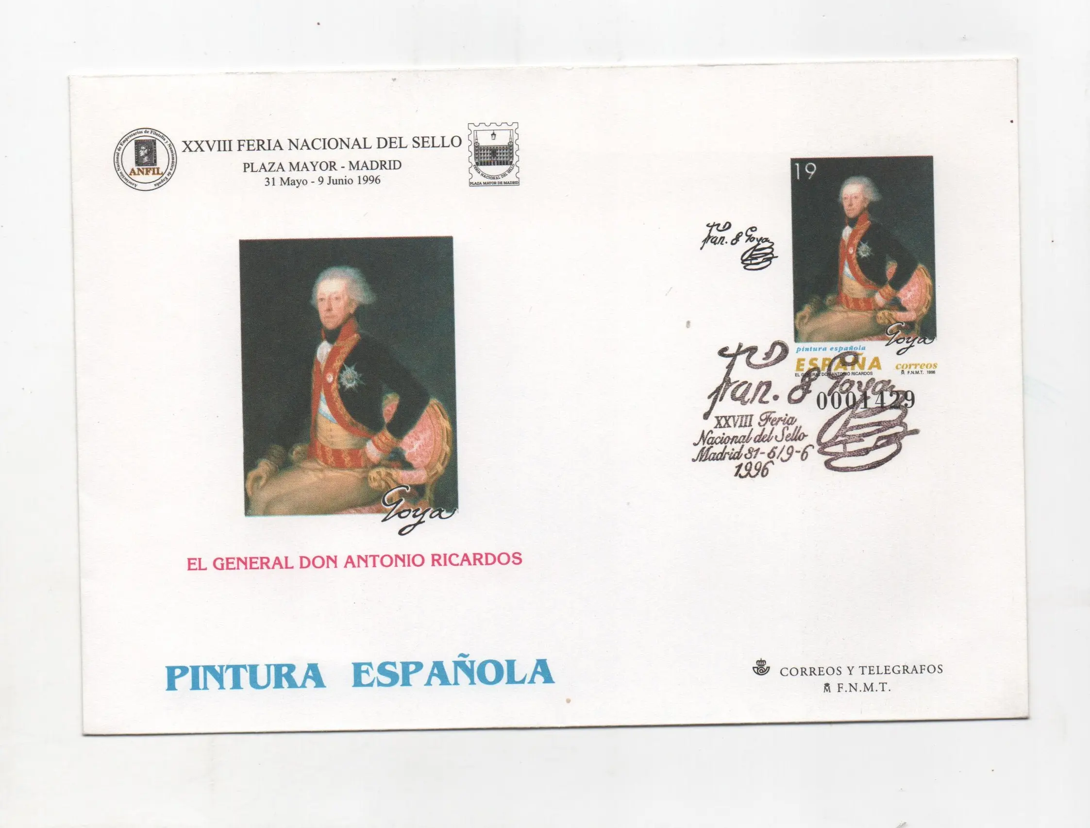 1996 Nº35 FERIA NACIONAL DEL SELLO EL GENERAL MATASELLADO