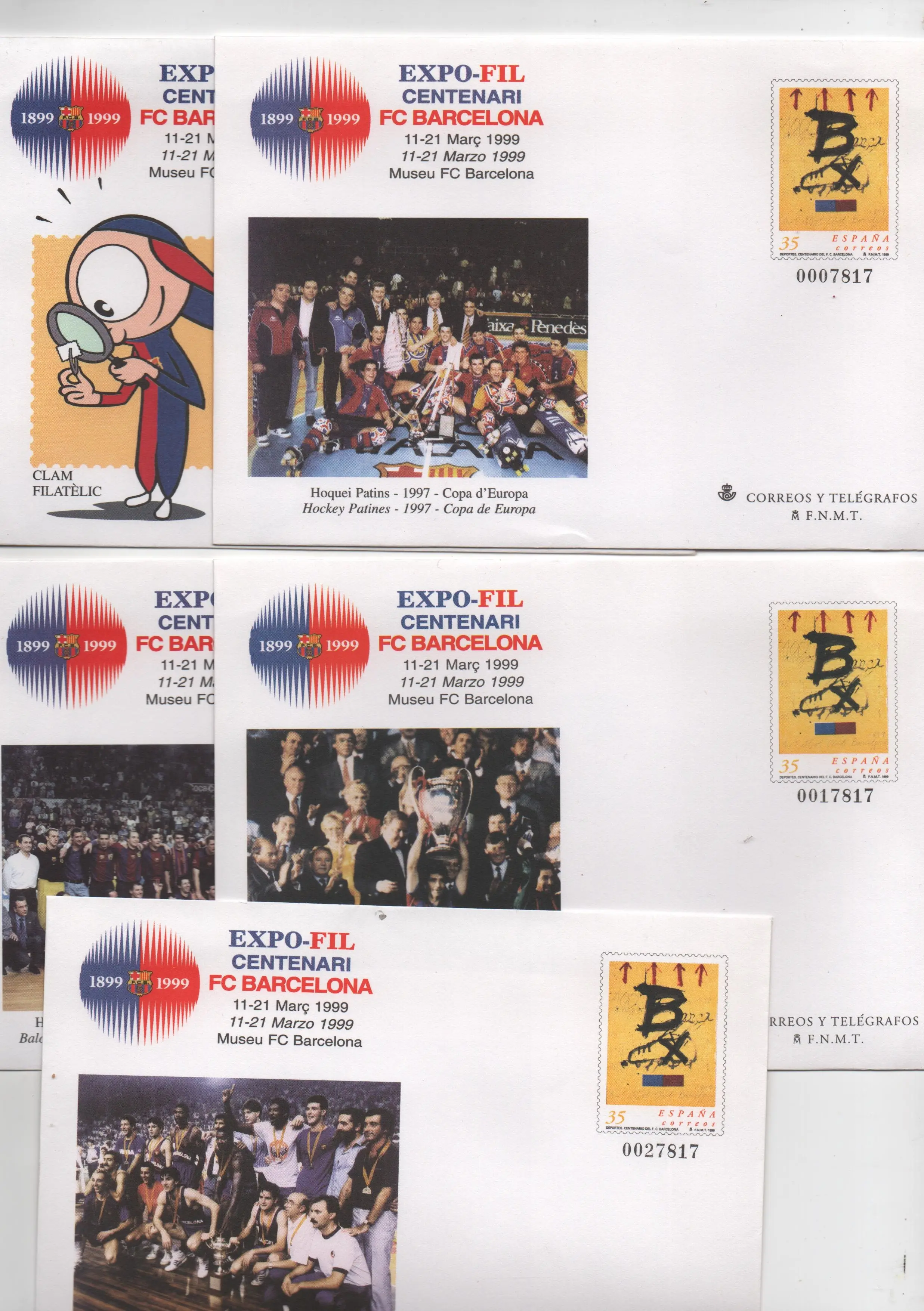 1999 Nº52 CENTENARIO F.C.BARCELONA (5 SOBRES)