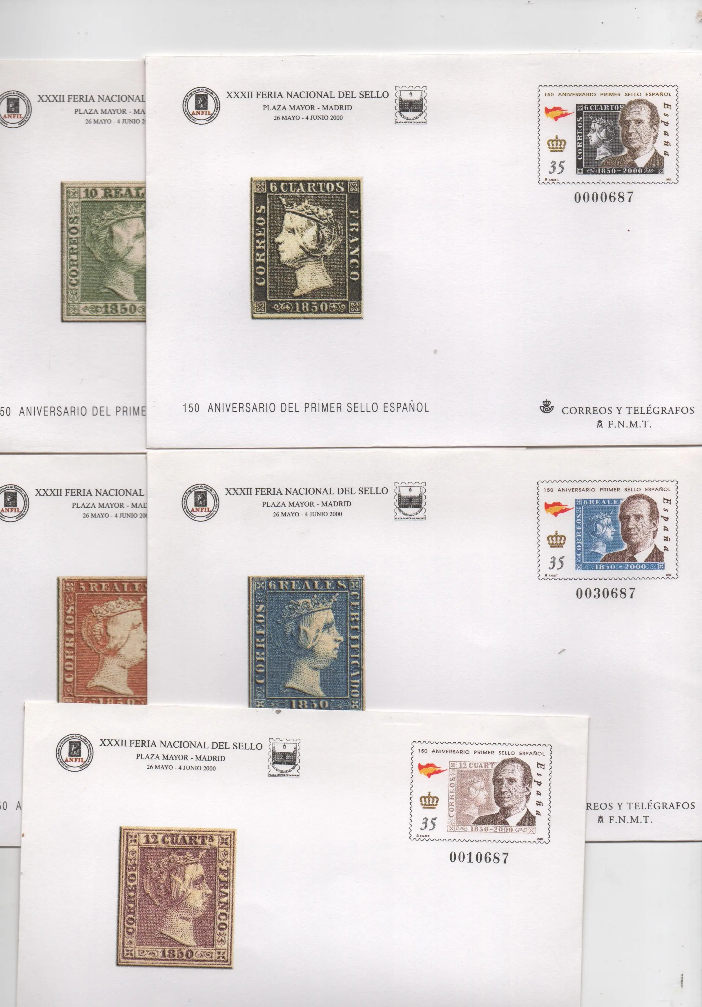 2000 Nº60 FERIA NACIONAL DEL SELLO (5 SOBRES)