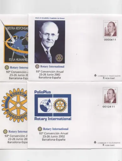 2002 Nº80 CONVENCION ROTARY INTERNACIONAL (4 SOBRES)