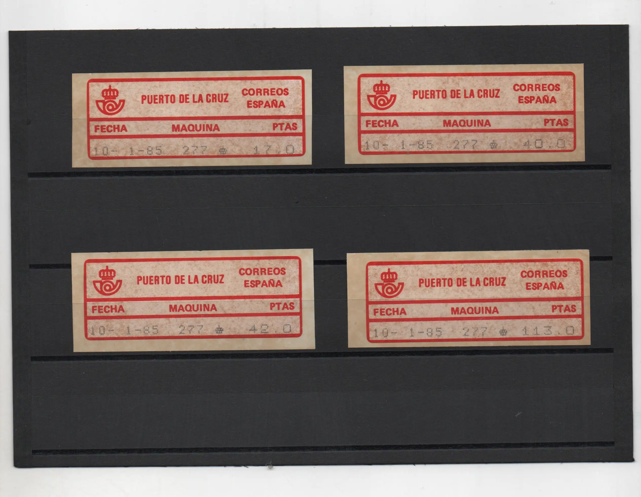 ETIQUETAS CONMEMORATIVA PUERTO DE LA CRUZ AÑO 1985