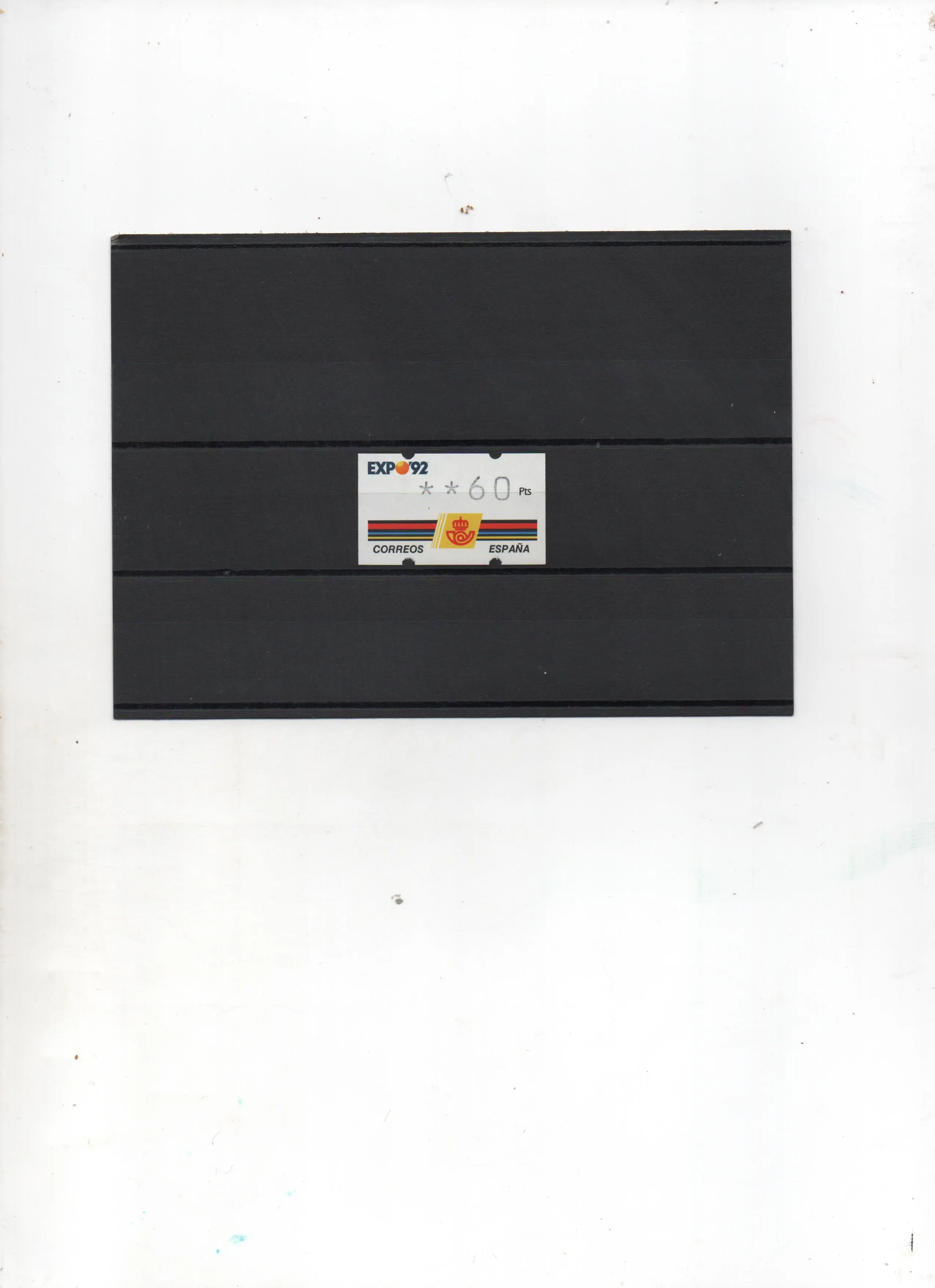 ETIQUETA EXPO'92 1 VALOR 4 DIGITOS CON NUMERO AÑO 1992
