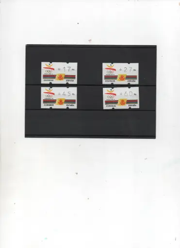 ETIQUETAS BARCELONA'92 4 VALORES SIN NUMERO AÑO 1992