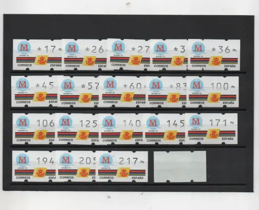 ETIQUETAS MADRID CAPITAL EUROPEA DE LA CULTURA 19 VALORES SIN NUMERO AÑO 1992