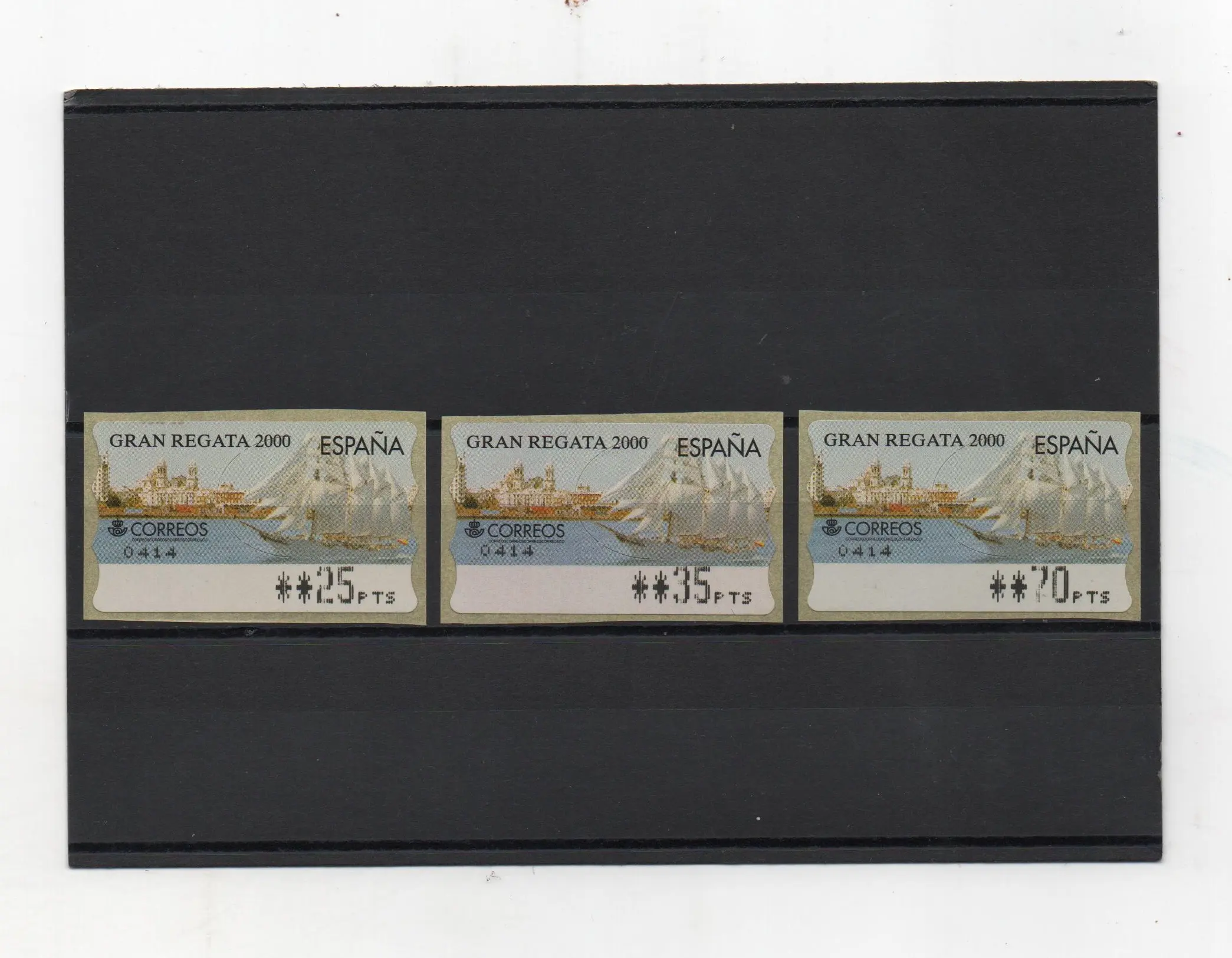 ETIQUETAS GRAN REGATA 2000 CADIZ 3 VALORES AÑO 2000