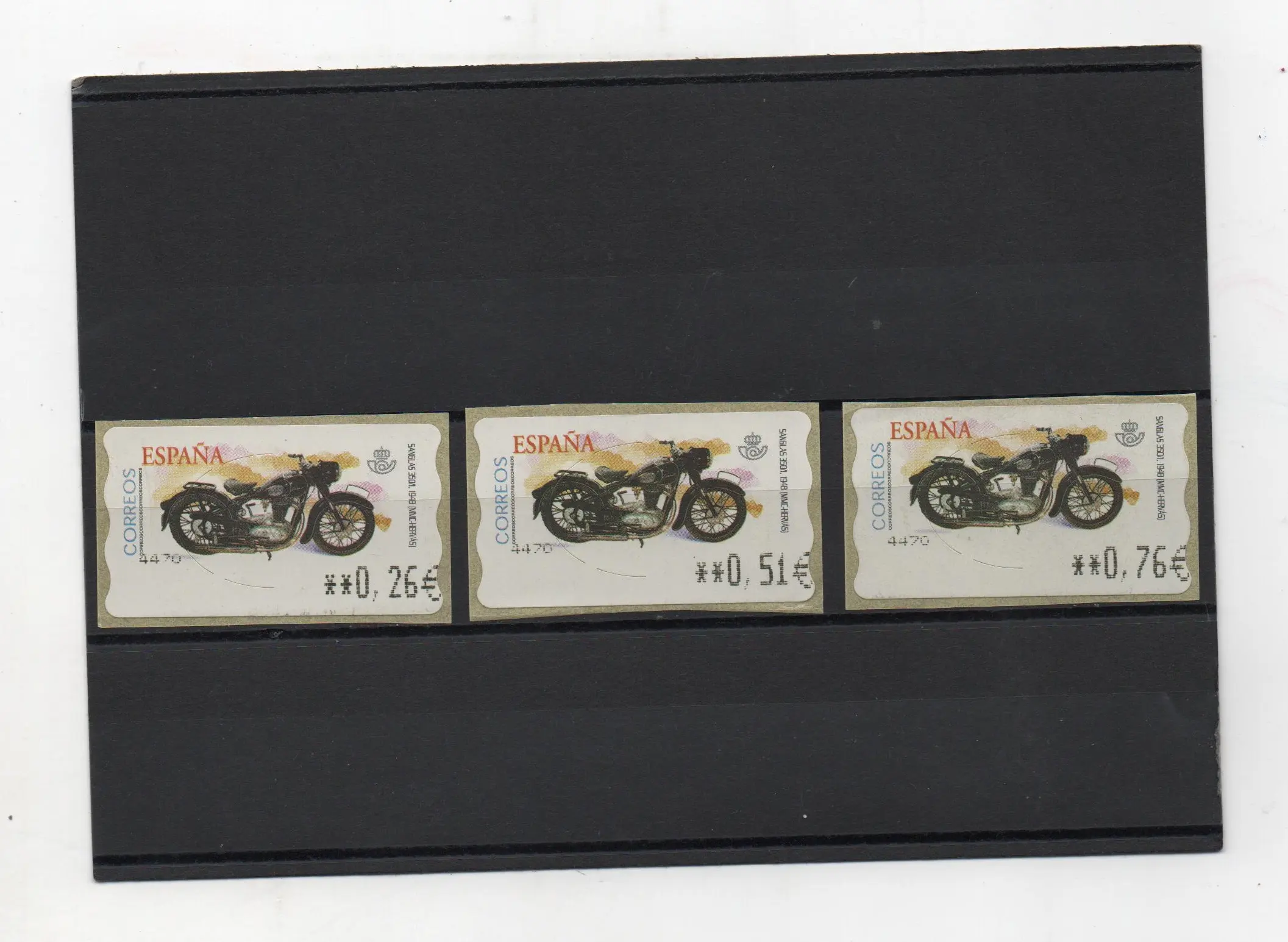 ETIQUETAS MOTOCICLETAS CLASICAS SANGLAS 3 VALORES AÑO 2003