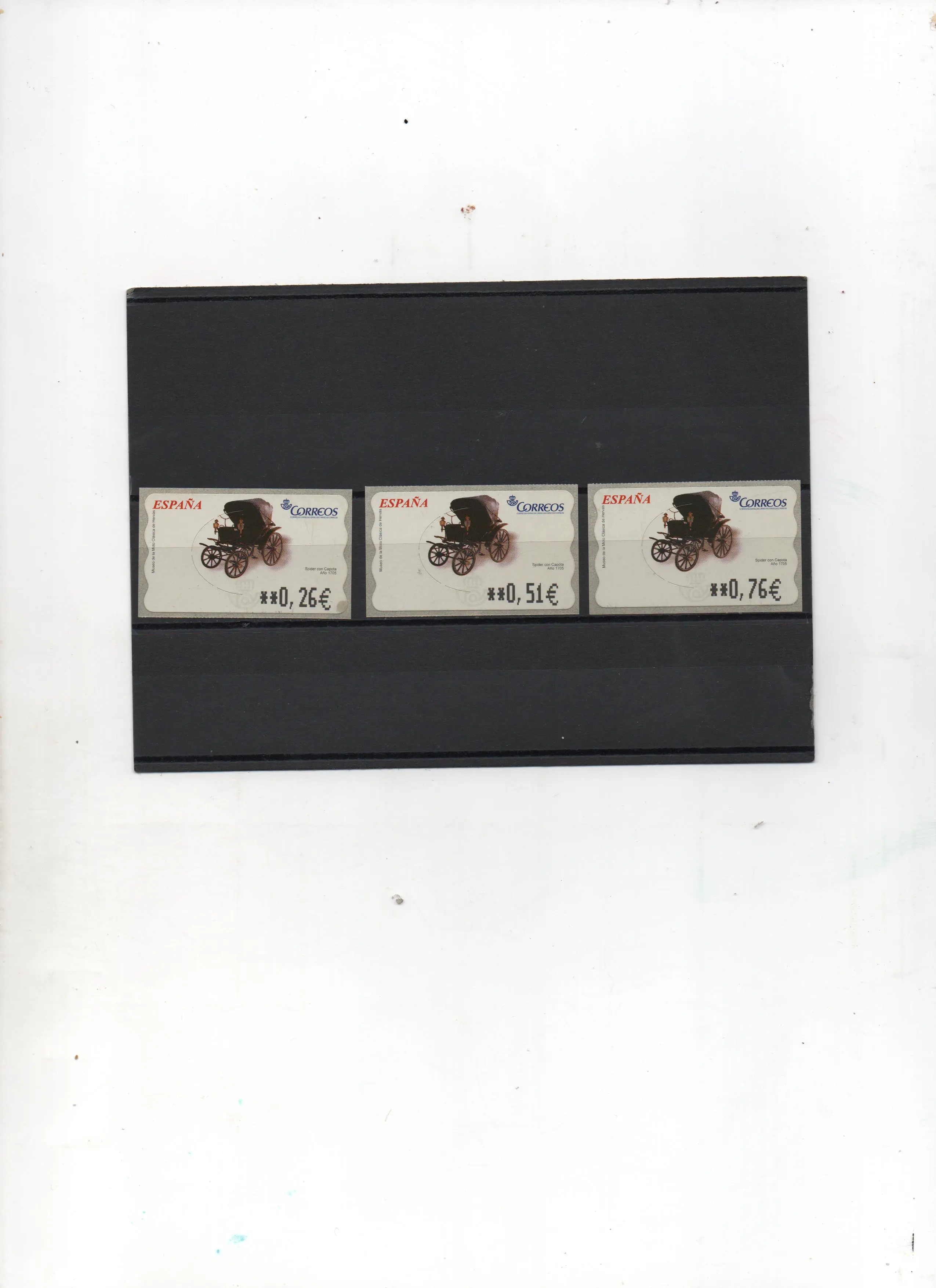 ETIQUETAS CARRUAJES SPIDER CON CAPOTA 3 VALORES AÑO 2003