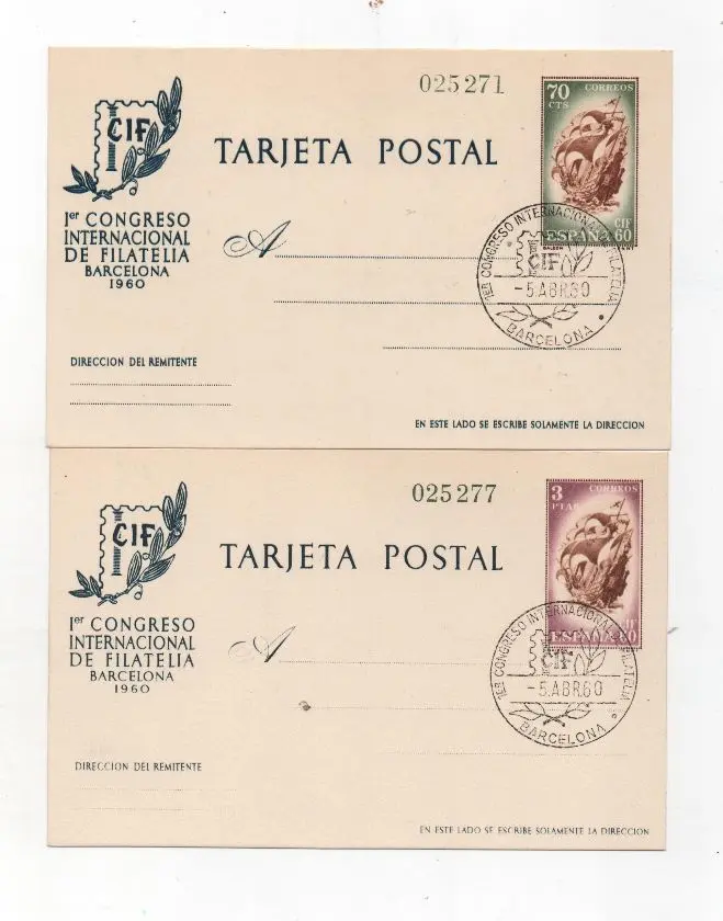 ESPAÑA DEL AÑO 1960 Nº 88/89 CIRCULADOS