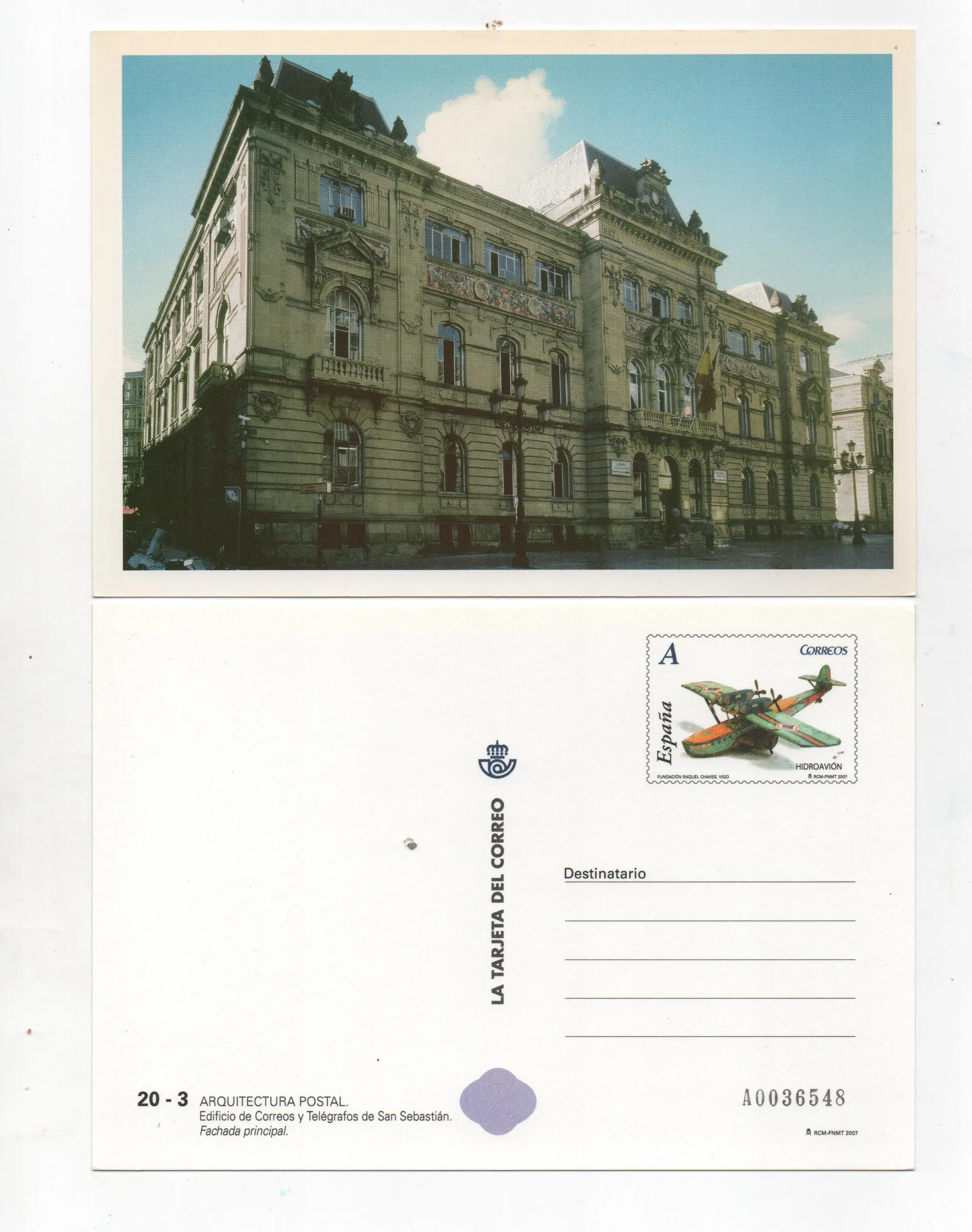 TARIFA A ARQUITECTURA POSTAL Nº85 AÑO 2007