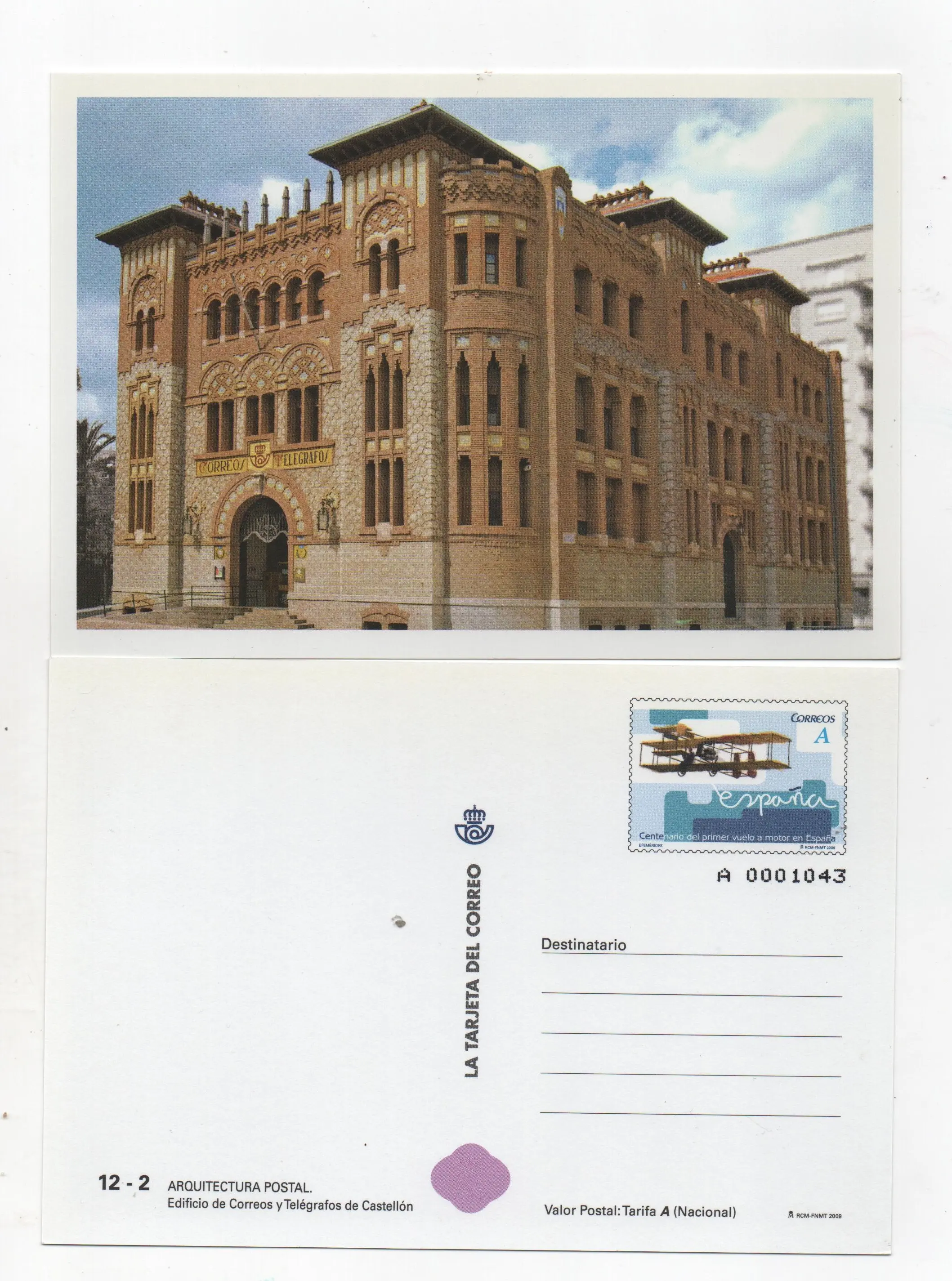 TARIFA A ARQUITECTURA POSTAL Nº87 AÑO 2009