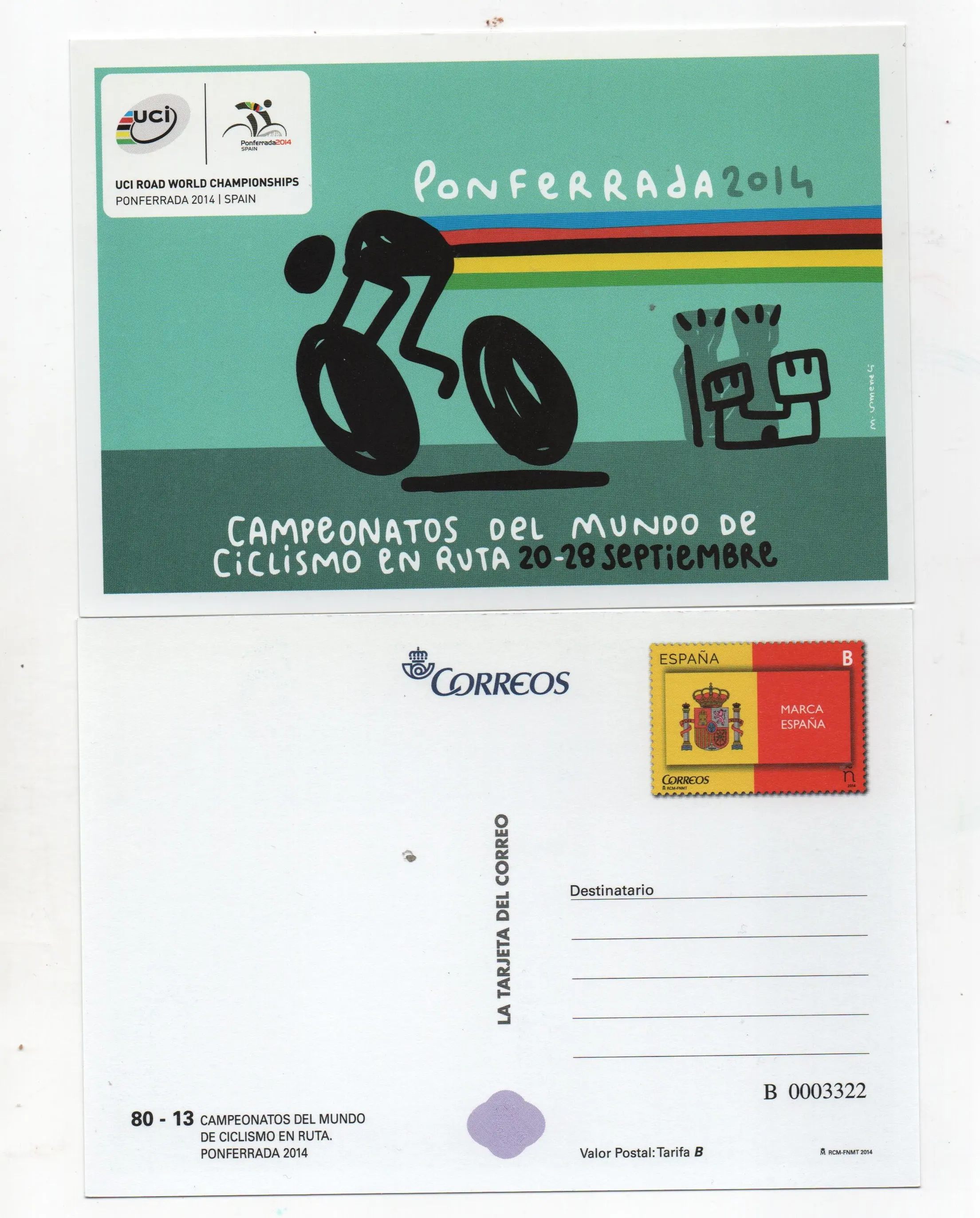 TARIFA B CAMPEONATO DEL MUNDO DE CICLISMO EN RUTA Nº99 AÑO 2014