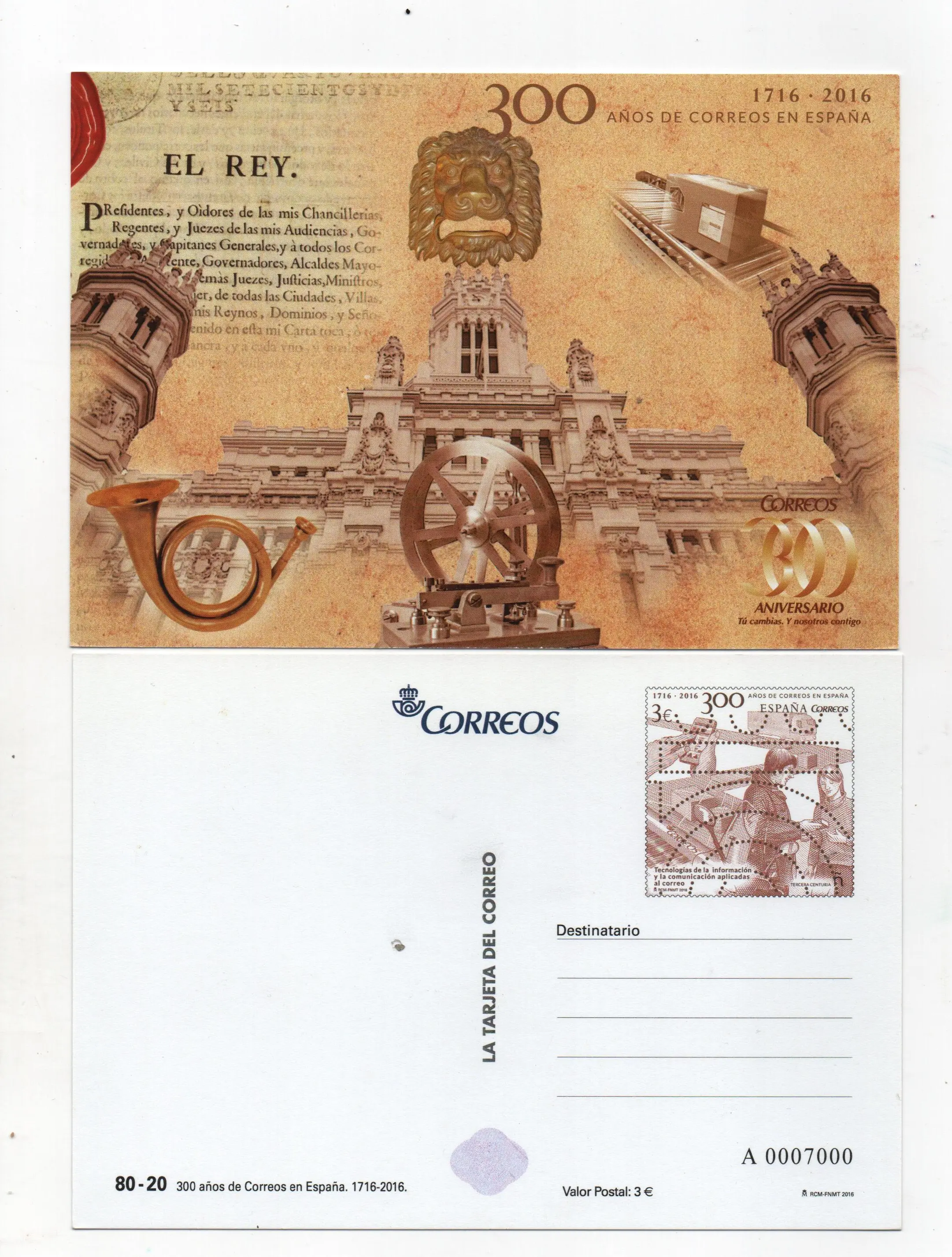 300 AÑOS DE CORREOS EN ESPAÑA Nº116 AÑO 2016