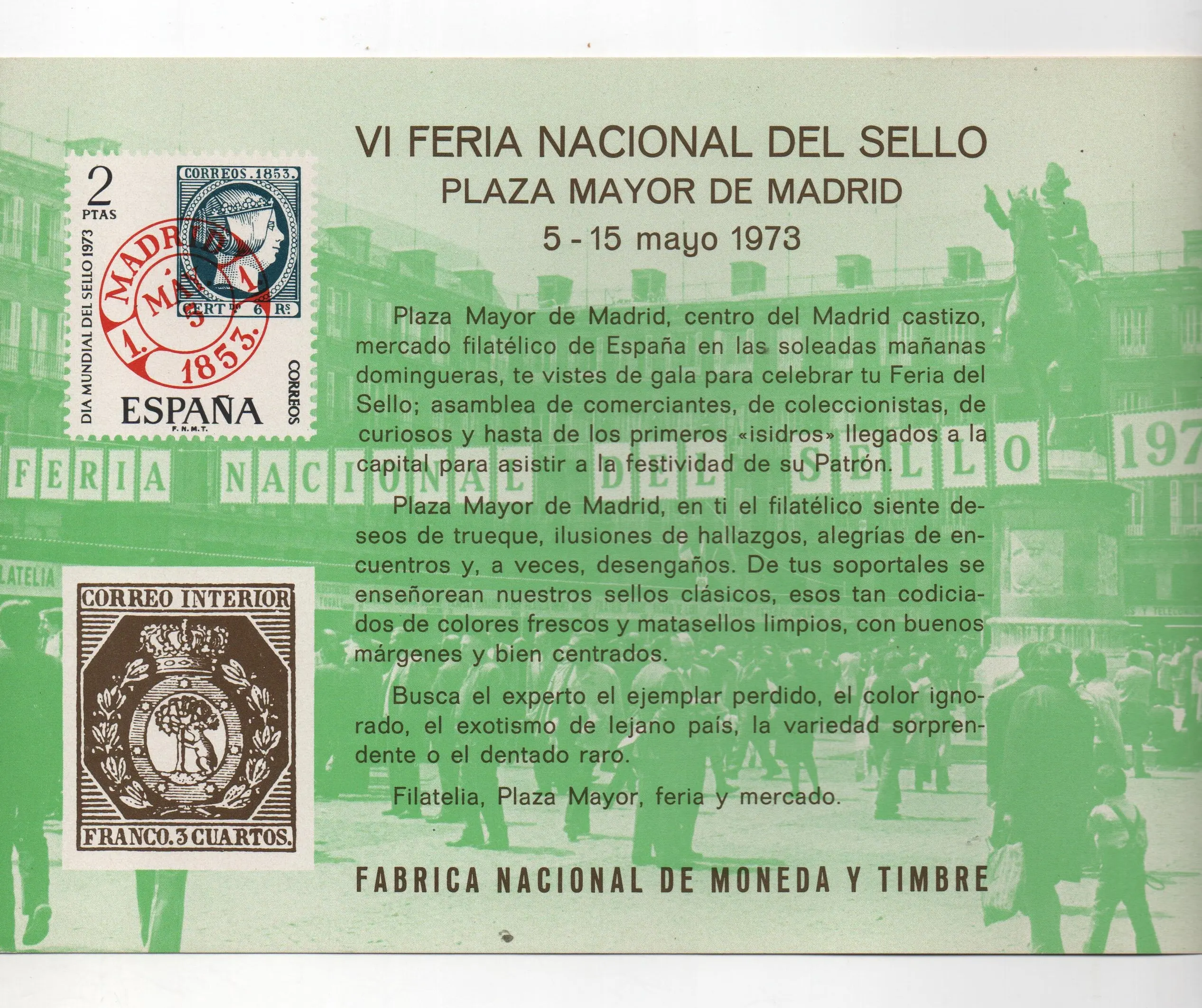 VI FERIA NACIONAL DEL SELLO Nº10 AÑO 1973