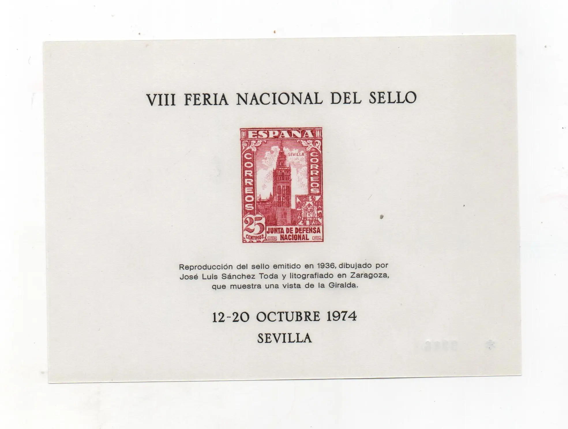 FERIA NACIONAL DEL SELLO ESPAÑA'74 Nº25 AÑO 1974