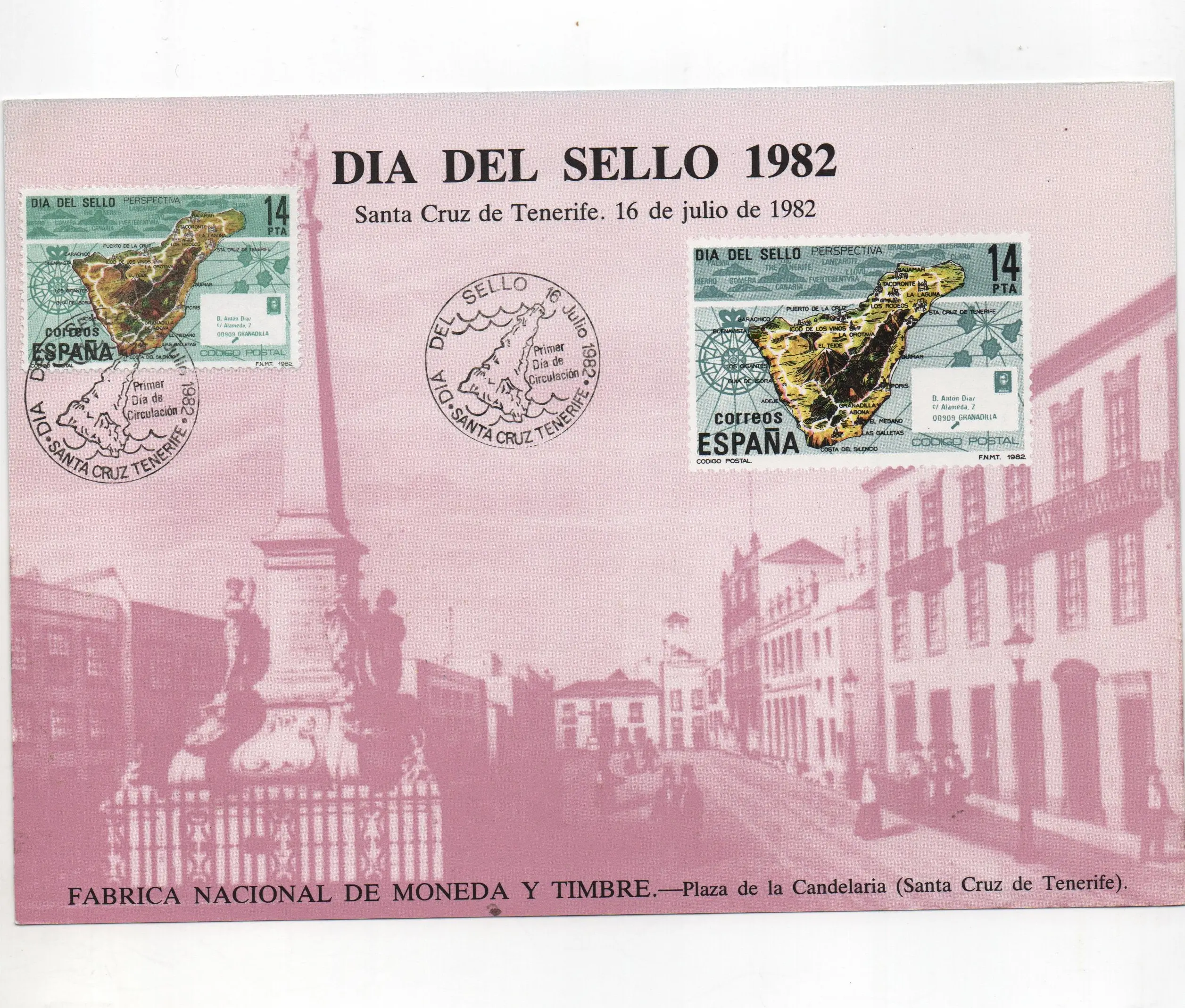 EXFILNA'82 S.CRUZ DE TENERIFE MATASSELLADO Nº108 AÑO 1982