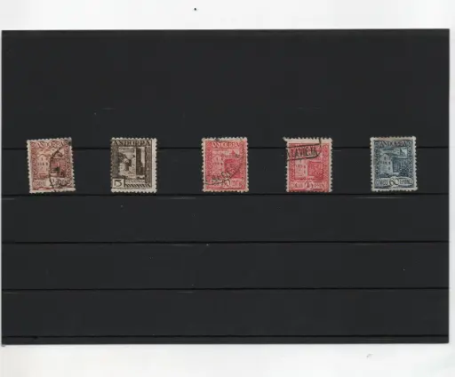 ANDORRA ESPAÑOLA AÑO 1935-43 Nº28,29,36,38,40 SUELTOS USADOS