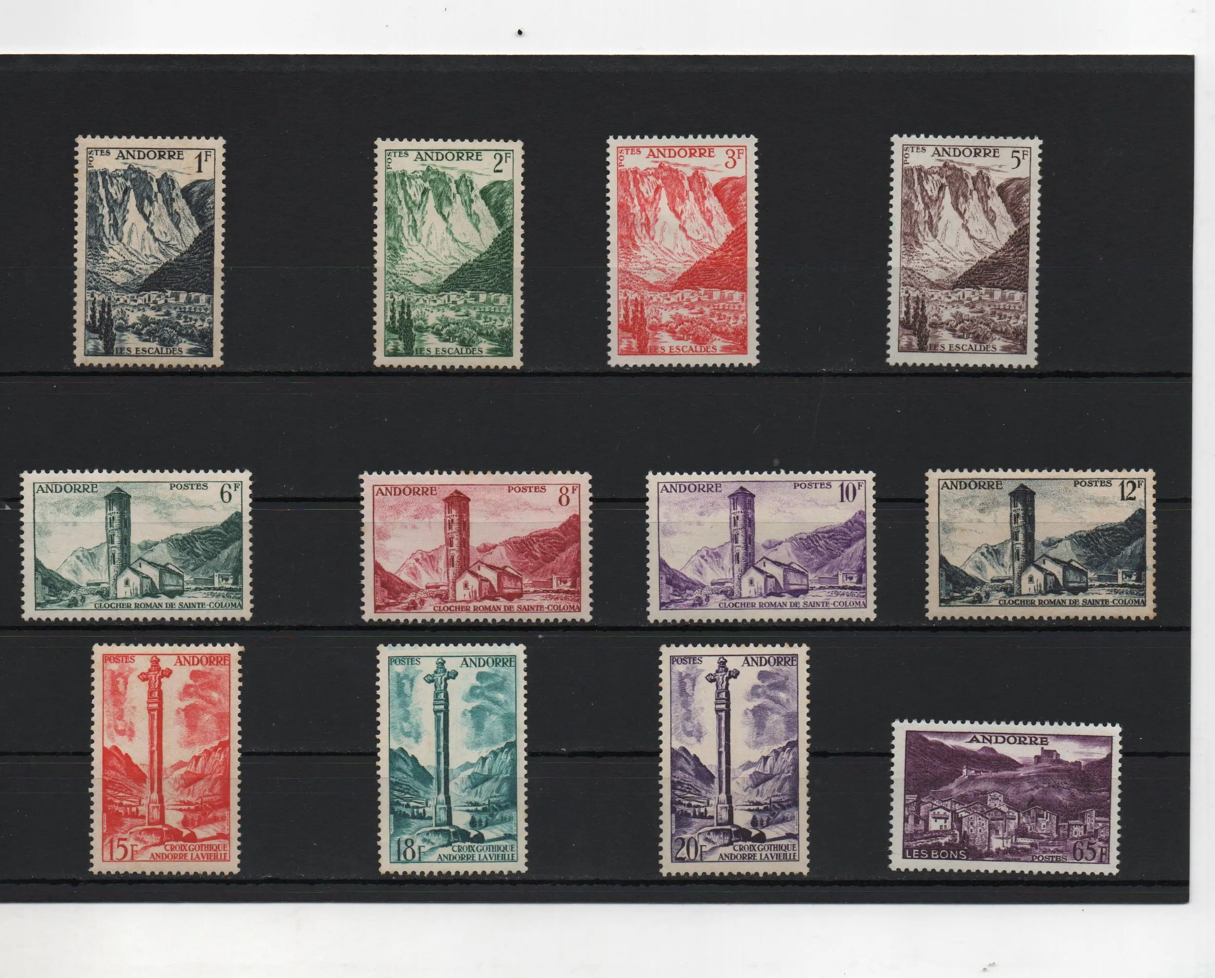 ANDORRA FRANCESA AÑO 1955-58 SUELTOS Nº138/145,146/148, 152-A NUEVOS