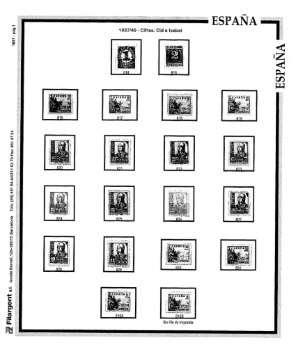 SUPLEMENTO ESPAÑA INDIVIDUAL 1936/1949(sin montar)