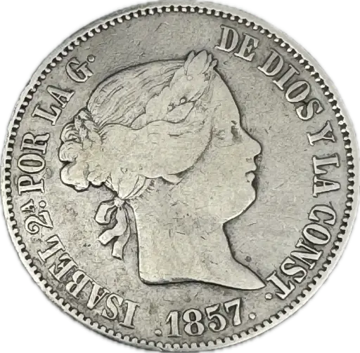 ESPAÑA ISABEL II DEL AÑO 1857 DE 10 REALES