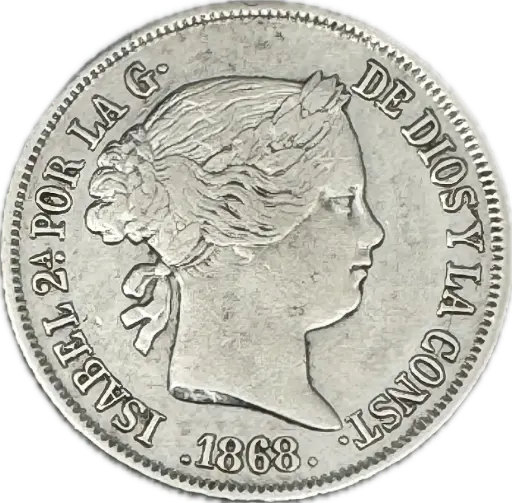 ESPAÑA ISABEL II DEL AÑO 1868*68 DE 10 CENTIMOS