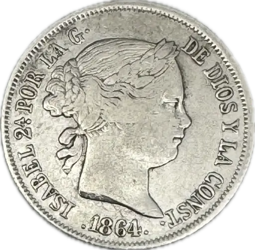 ESPAÑA ISABEL II DEL AÑO 1864 DE 4 REALES